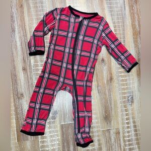 Kickee Pants Baby Plaid Bamboo zippy pajamas romper